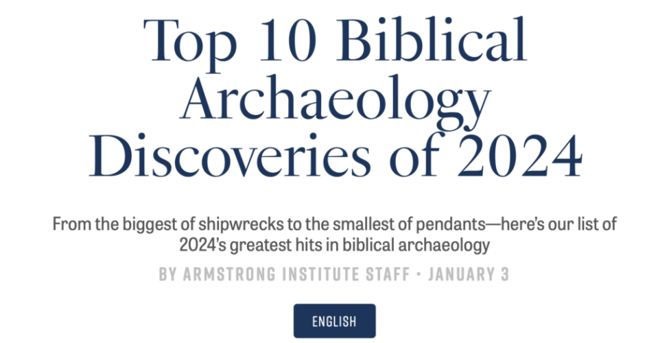 Top Ten Biblical Archaeology Discoveries of 2024